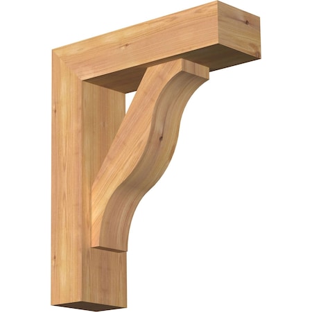 Funston Block Smooth Bracket W/ Offset Brace, Western Red Cedar, 5 1/2W X 18D X 22H